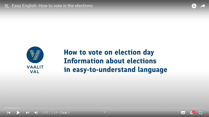 Easy English: 'How to vote in elections' video at Youtube