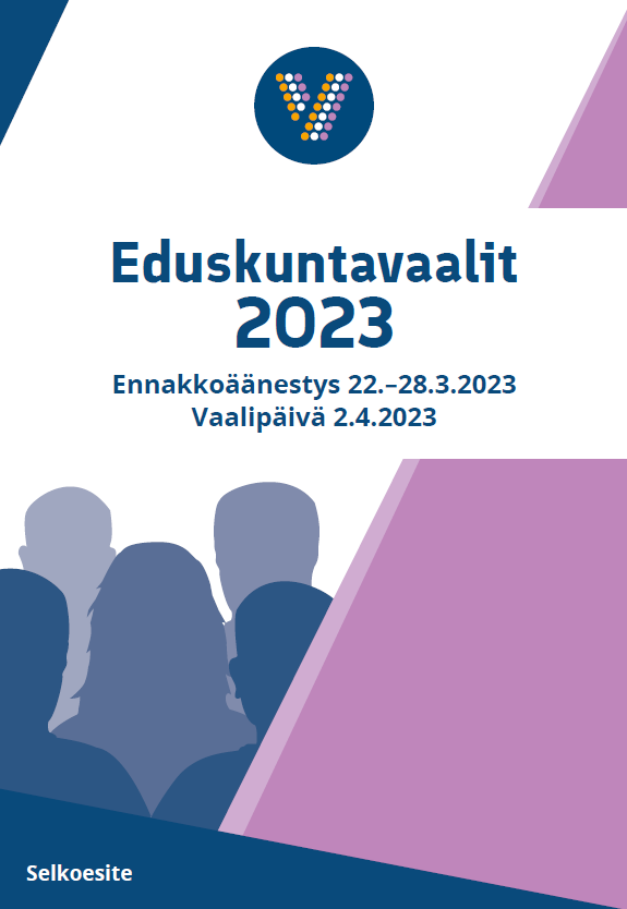 Eduskuntavaalit 2023. Ennakkoäänestys 22.-28.3.2023. Vaalipäivä 2.4.2023. Selkoesite.