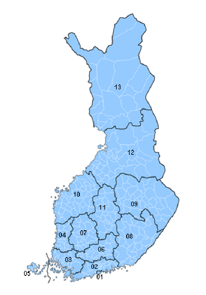 Vaalipiirit Suomen kartalla